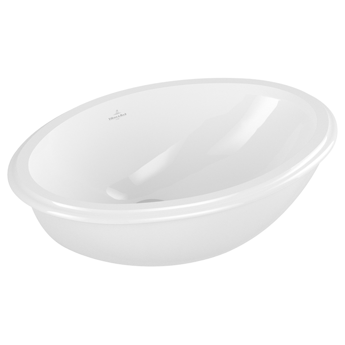 Villeroy&Boch Evana Раковина 50х35х22см., без отв., встраиваемая под столешницу, с переливом, с крепежом, цвет: альпийский белый
