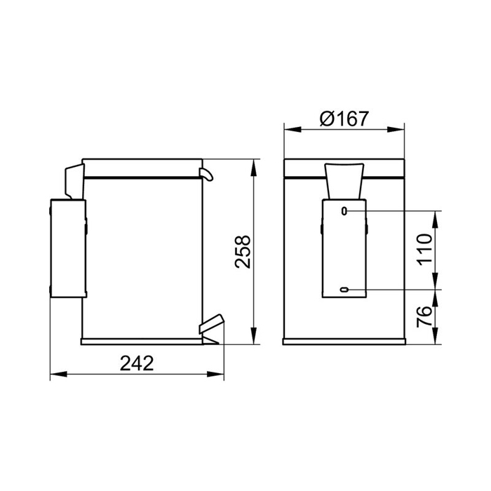 Keuco Plan Контейнер для гигиенических отходов, c крышкой, с ножной педалью, съемный контейнер, объем 3 Л, скрытый крепеж в к-те цвет: хром
