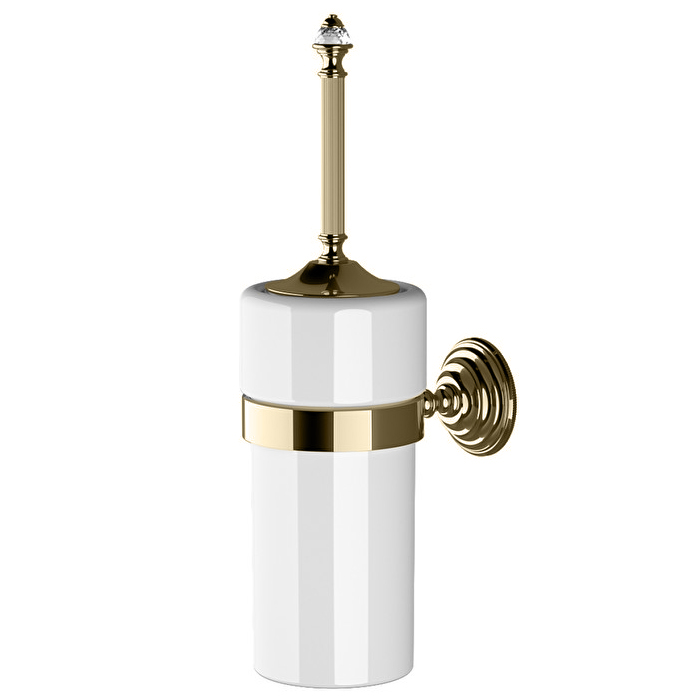 Devon&Devon Diamond Туалетный ершик, подвесной, белая керамика, цвет: светлое золото