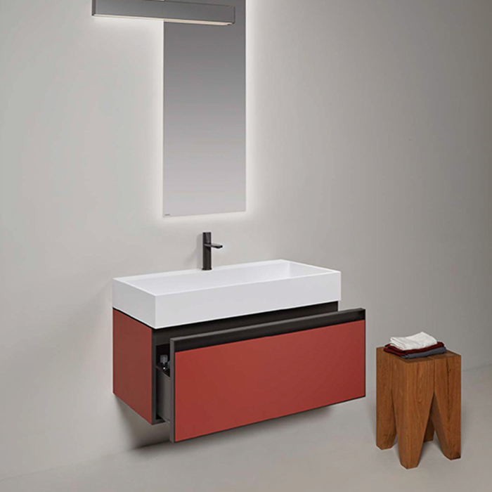 Antonio Lupi Atelier Комплект подвесной мебели 90х50хh37.5см, с раковиной, с 1 ящиком, цвет: Terracotta goffrato