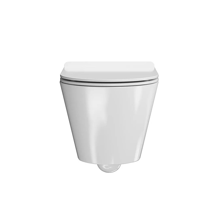 Kerama Marazzi PLAZA Modern Унитаз подвесной безободковый, с системой смыва RIM UP+ (Tornado), цвет: белый глянцевый