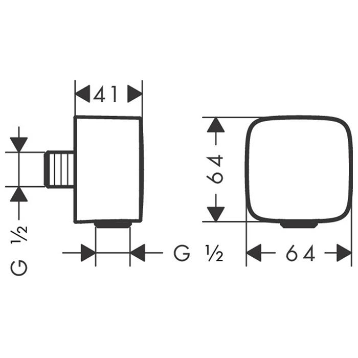 Hansgrohe FixFit Шланговое подсоединение, с клапаном обратного тока, цвет: шлифованный черный хром