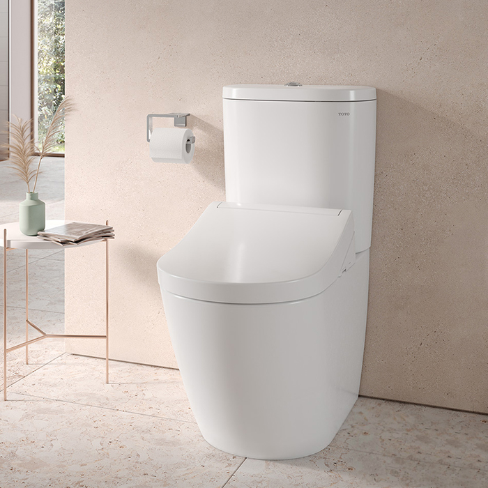 TOTO NC Унитаз моноблок 38x70cм, безободковый, tornado, CeFiONtect, cиденье Washlet, цвет: белый