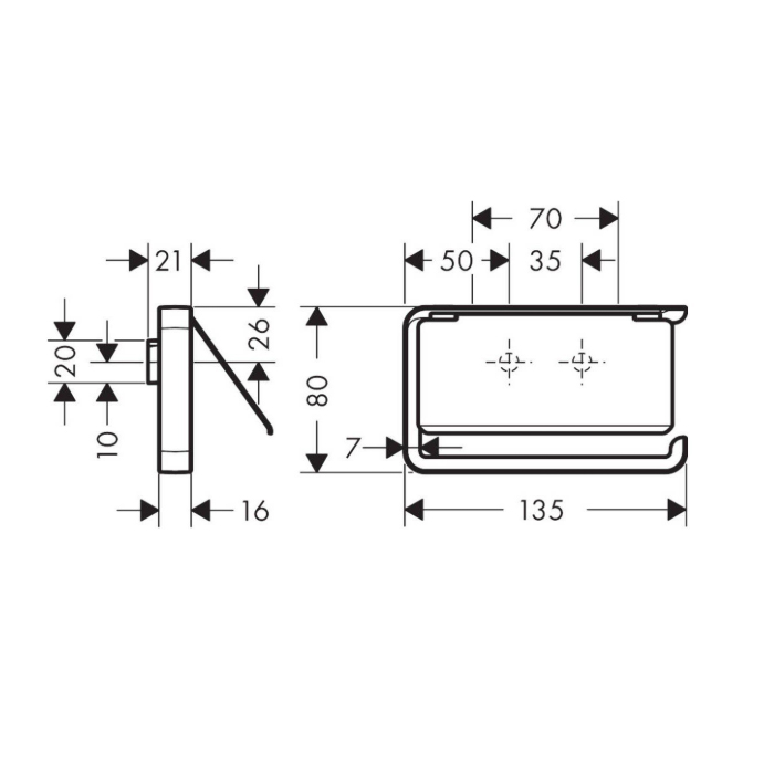 Axor Universal Держатель т/б, подвесной, цвет: шлифованная бронза
