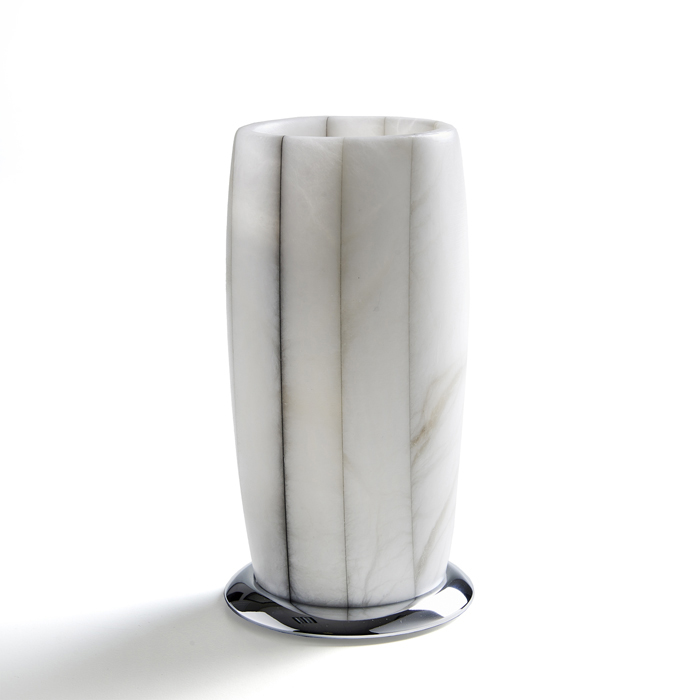 3SC Rigato Стакан настольный d8хh15 см, цвет: никель сатинированный полированный