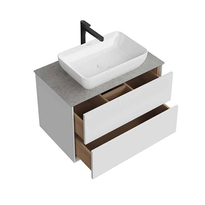 Kerama Marazzi PLAZA Modern Тумба подвесная 80x48см, 2 ящика, цвет: белый