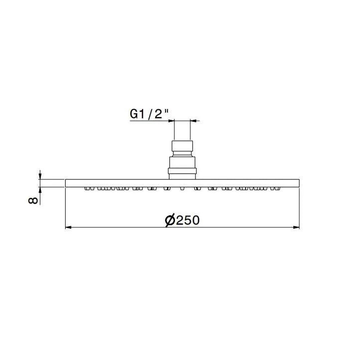 Kerama Marazzi Ole Верхний душ 25см., настенный/потолочный, тропический дождь, цвет: золотой атласный