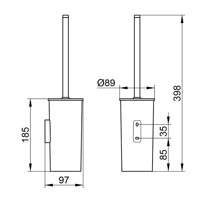Keuco Collection Moll Туалетный ёршик, подвесной, c крышкой, цвет: хром/anthracite