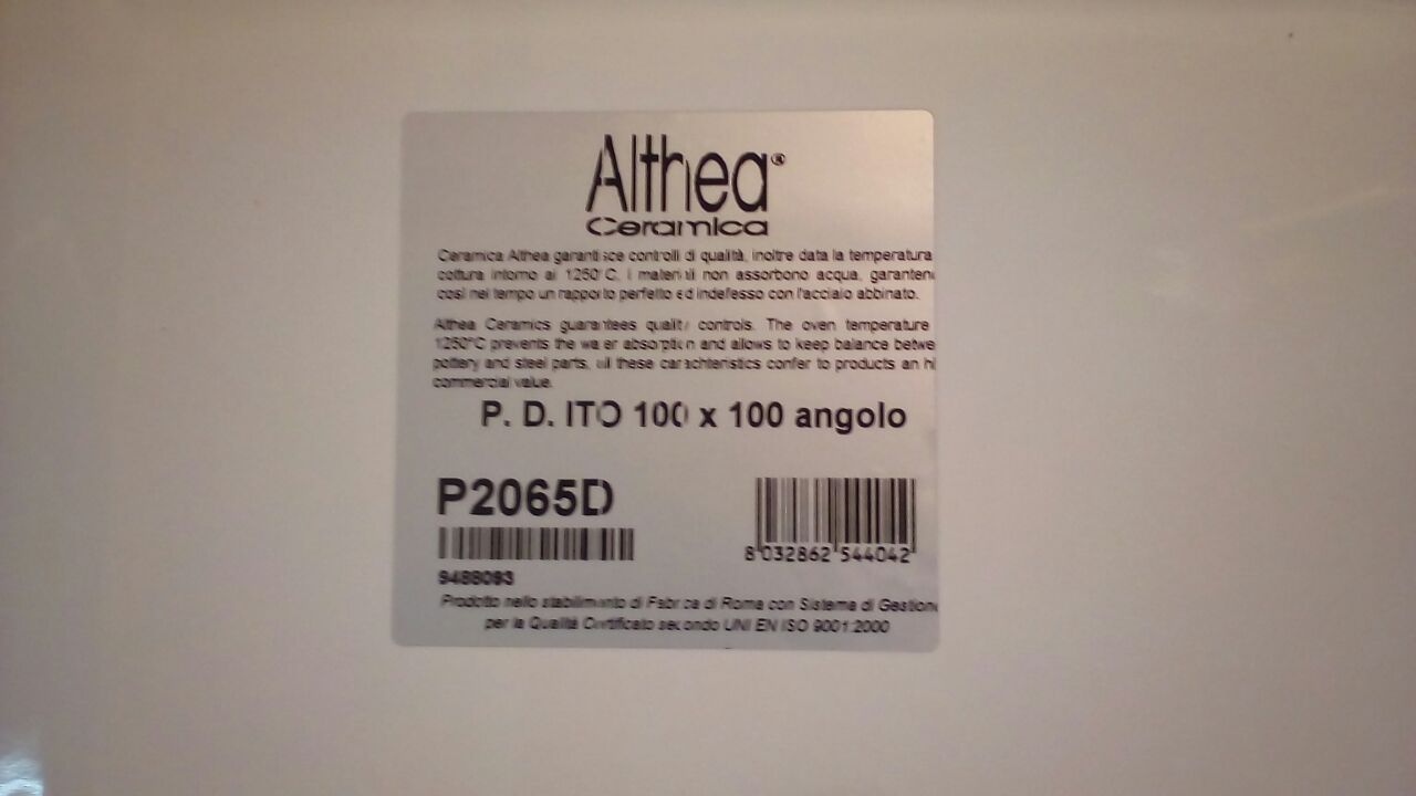 Ceramica Althea PIATTI DOCCIA поддон керамический полукруглый R500 1000*1000*55 белый , слив 90мм, без упаковки /потертости/ код 15