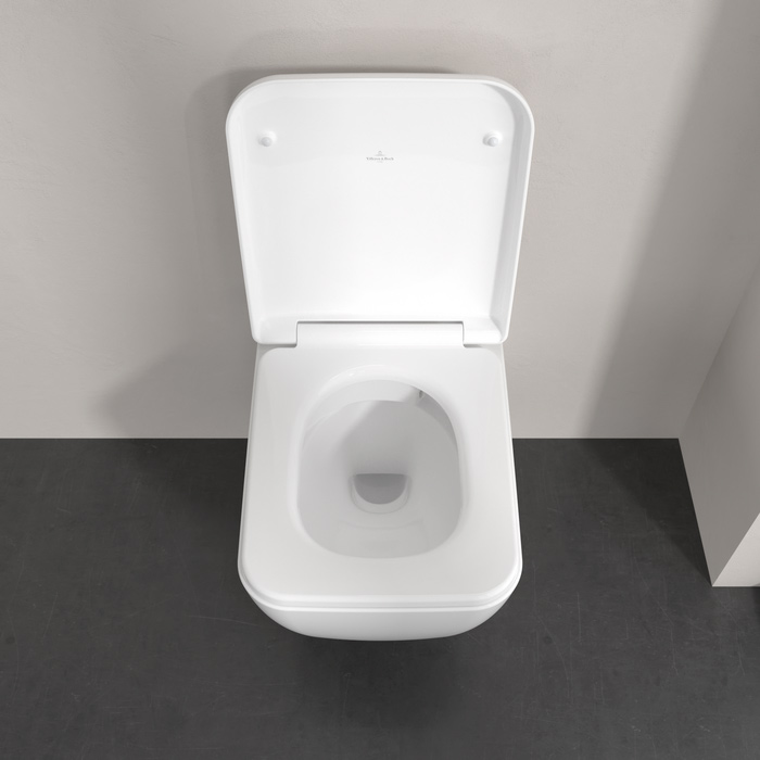 Villeroy&Boch Skyla Унитаз подвесной 37x53см, безободковый, смыв Tornado, сиденье SoftClosing, цвет: альпийский белый