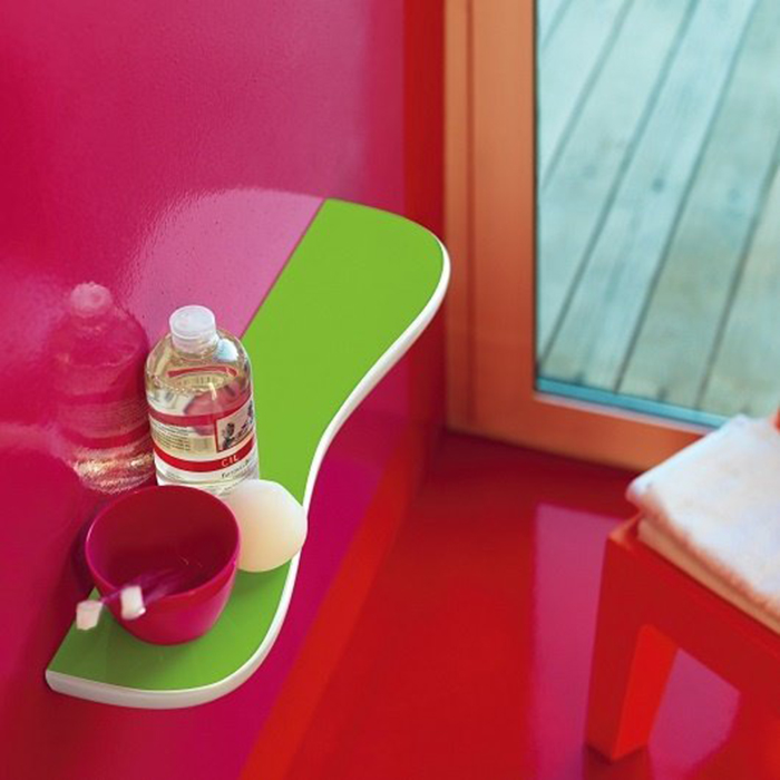 Laufen Florakids Полка «облако» подвесная керамическая 550x130x55 мм, цвет: белый и зеленый