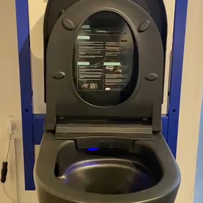 NEMO Унитаз с функцией биде 60x38см., подвесной, электронный, tornado, сиденье микролифт, цвет: черный матовый