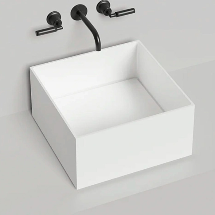 Salini Armonia Square 02 Раковина 45x45x25см., без отв., накладная, S-Sense, цвет: белый глянцевый