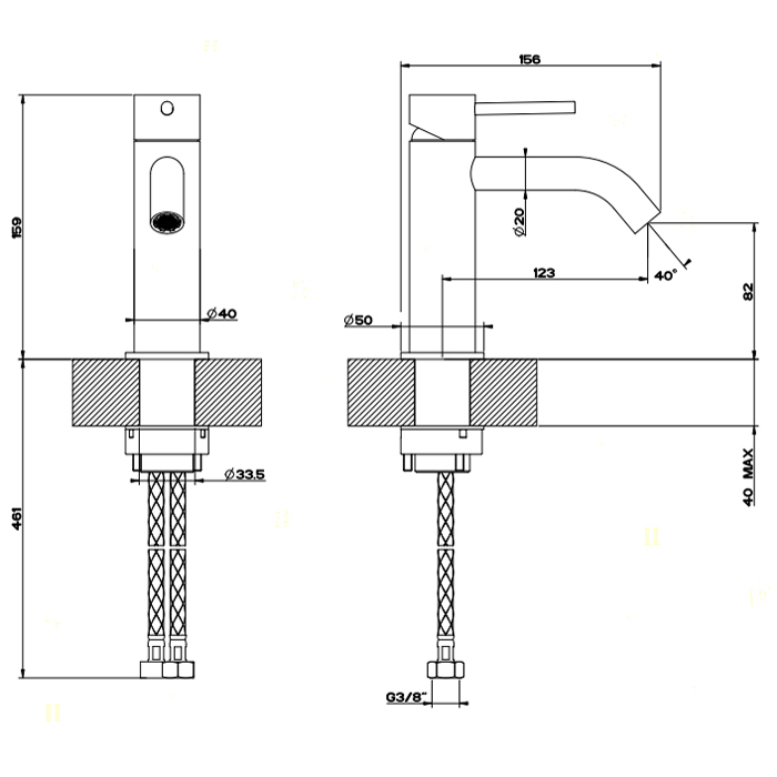 Gessi Flessa Смеситель для раковины, цвет: шлифованная сталь