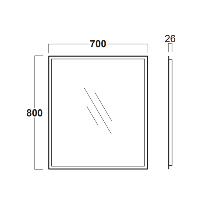 Simas Frame Зеркало с задней подсветкой 70х80 см
