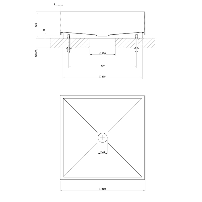 Gessi 316 Раковина 40x40 см, без отв., для установки на столешницу, без перелива, нержавеющая сталь, цвет: Copper Brushed PVD