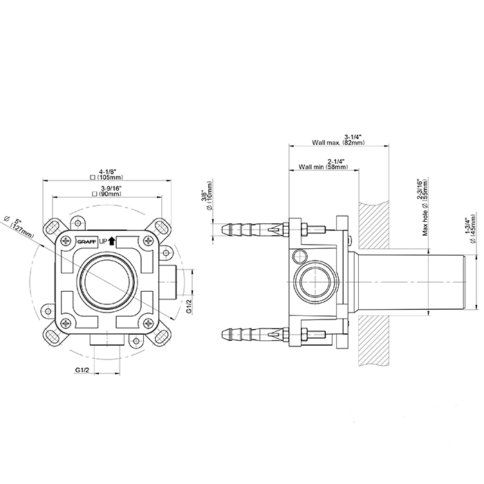 GRAFF UNIVERSAL-ROUGHS Встраиваемая часть для E-18203SCIP