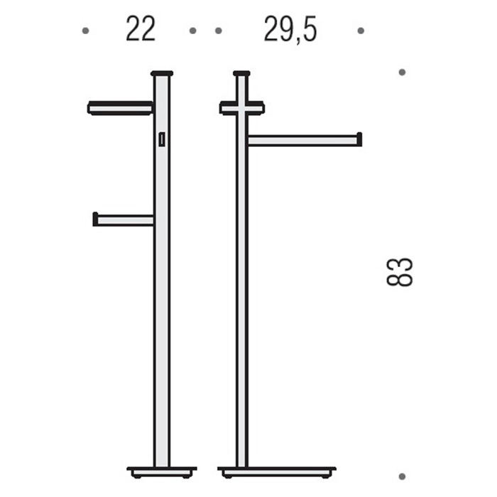 Colombo Units Стойка с аксессуарами, SX, держатель для т/б, мыльница, цвет: хром