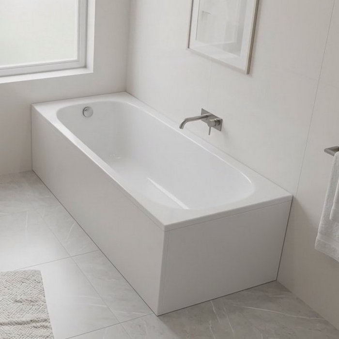 Ideal Standard i.life Ванна 180x80 см, встраиваемая, акрил, без панелей, перелива, без ножек, цвет: белый глянец