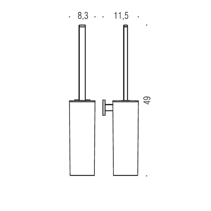 Colombo Basic Q Туалетный ёршик, подвесной, цвет: хром