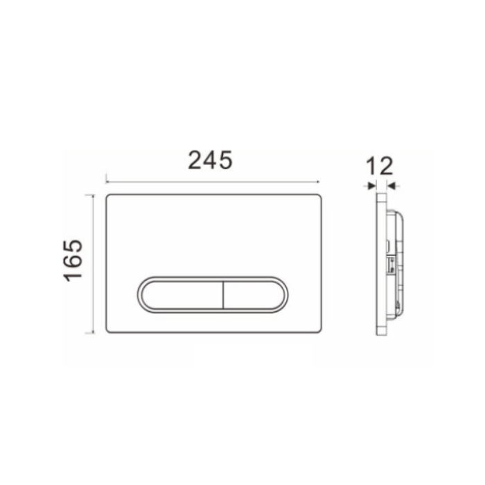 NEMO Клавиша смыва, 2 режима, цвет: черный матовый