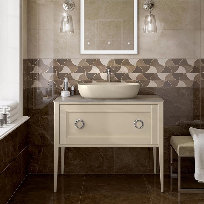 Kerama Marazzi Plaza Classic Тумба напольная 100см, 1+1 ящик, цвет: капучино матовый