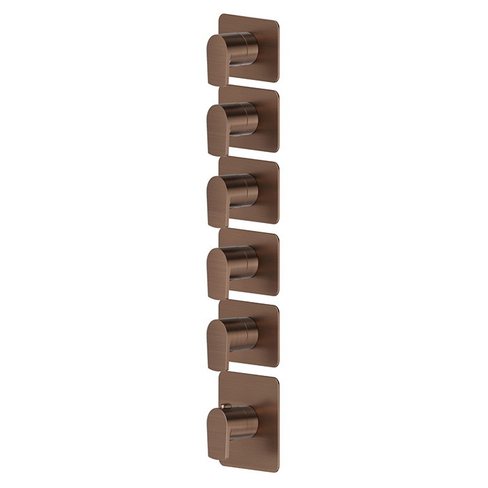 Newform Haka Смеситель для душа, термостатический, на 5 потоков, цвет: PVD brushed copper bronze
