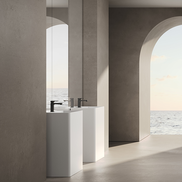 Dea Design Pedestal Basin Раковина 60х42х90см., напольная, без отв., Solid Surface, цвет: White №18