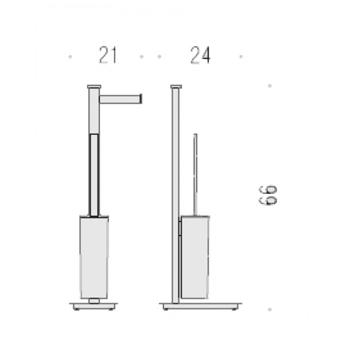 Colombo Units Напольная стойка с держателем т/б и ершом, DX, цвет: хром