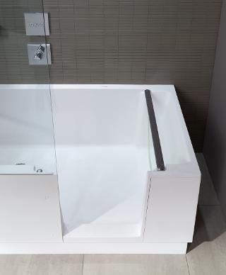 DURAVIT Shower + Bath Bathtub Ванна 170х75хh210.5см, прямоугольная с входной дверью и душевой шторкой ЗЕРКАЛЬНОЙ, SX - левосторонняя, цвет: белый