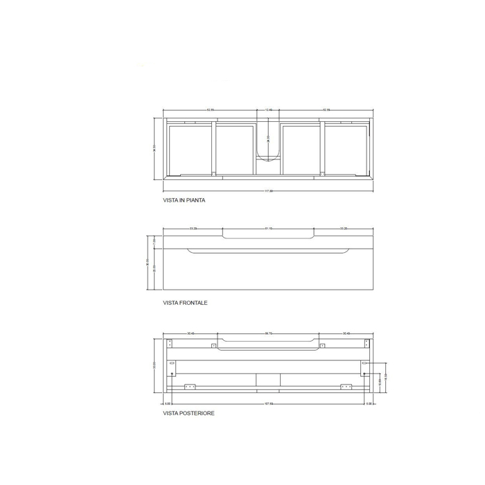 Kerasan Inka Project База INKA  подвесная 120см, для установки раковины 60х40 см, слева, раковина, панель исполнение Arte 1, цвет: белый глянцевый