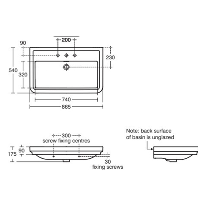 Ideal Standard Calla Раковина подвесная 86.5х54см., с 3 отв., цвет: белый