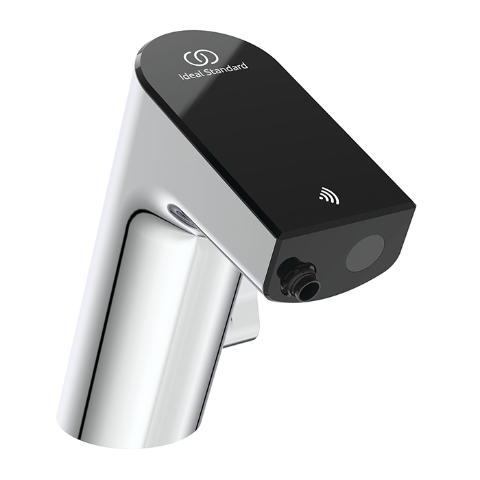 Ideal Standard Intelliflow Смеситель для раковины, на 1 отв., электронный, с адаптером 100-240VAC, цвет: хром/чёрный глянец