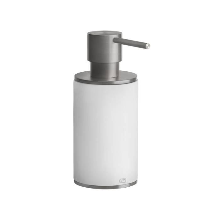 Gessi 316 Дозатор для жидкого мыла настольный, цвет: шлифованная сталь/белый