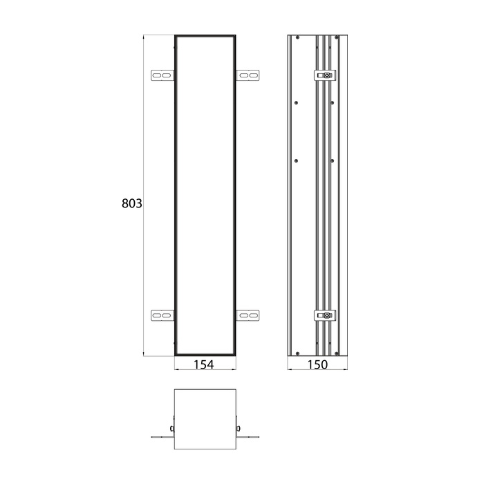 Emco Asis module 2.0 Встр.модуль для туалета 15.4х15xh80.3см, 1 дверь под плитку петли R, держатель т/бумаги, ёршик, цвет: алюминий