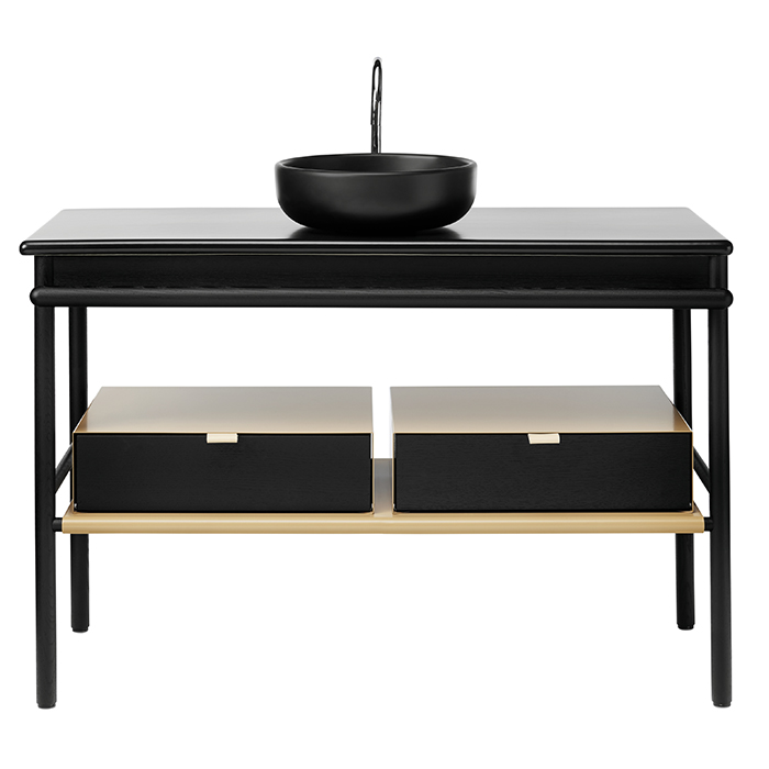 Burgbad Mya Комплект напольной мебели 120x50x79 см, цвет: дуб черный/черный