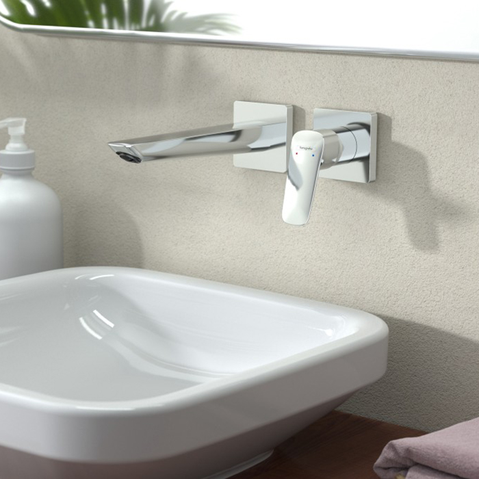 Hansgrohe Logis Смеситель для раковины, настенный, цвет: хром