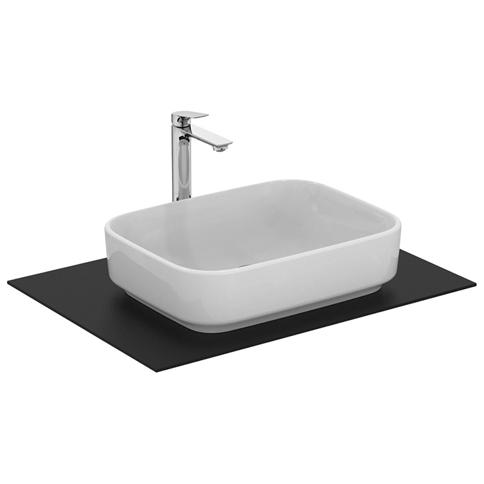 Ideal Standard i.life Раковина 55х40х13см., накладная, без отв., без перелива, без крепежа, цвет: белый глянцевый
