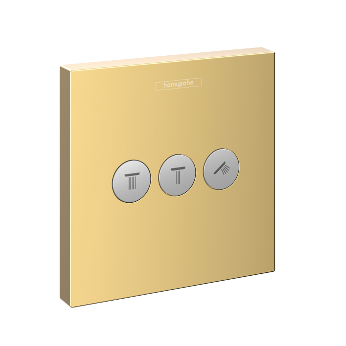 Hansgrohe ShowerSelect Вентиль скрытого монтажа, для 3 потребителей, цвет: полированное золото