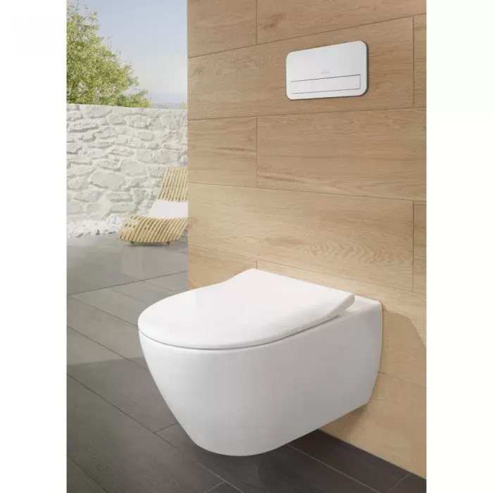Villeroy&Boch Subway 2.0 Унитаз подвесной 370*560*365, безободковый, в комплекте сиденье SlimSeat, микролифт, CeramicPlus, цвет альпийский белый