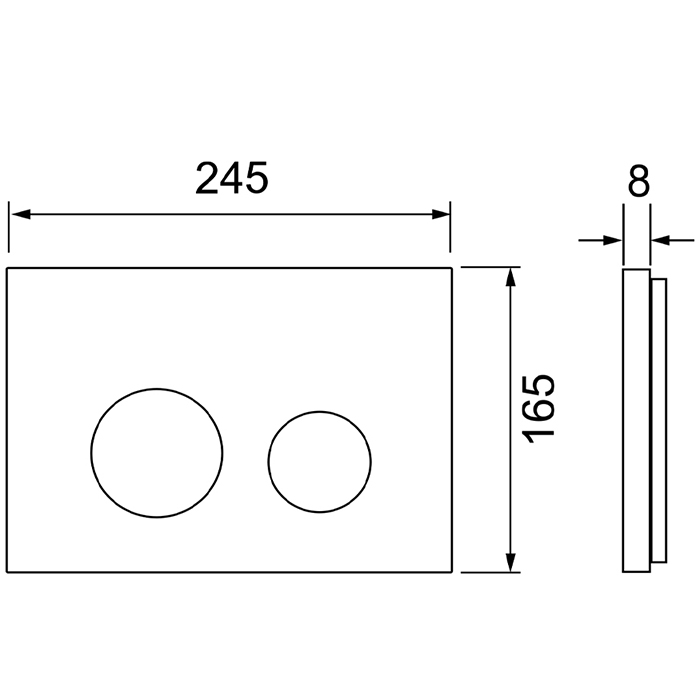 TECEspring Панель смыва для унитаза, пластиковая, плоская, цвет: белый матовый