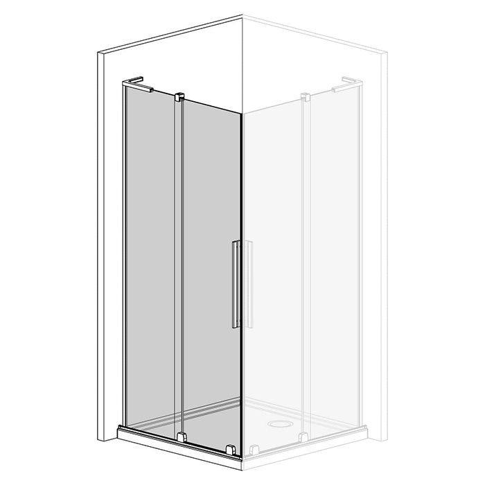 Radaway Furo SL KDD Душевая дверь 100см, раздвижная, левая, стекло прозрачное, покрытие Easy Clean, профиль: черный