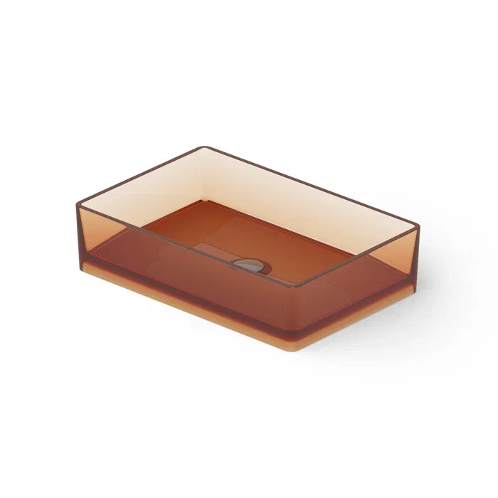 Dea Design Washbasins Раковина 60х40х14.5см., накладная, без отв., Glasstech, прозрачная смола, цвет: Sunset R1