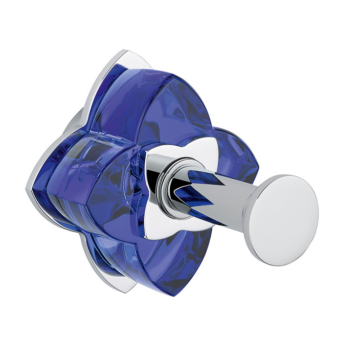THG Pétale de cristal bleu Крючок подвесной, длинный, цвет: хром/синий хрусталь