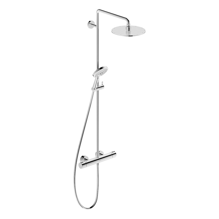Duravit C.1 Душевая колонна с термостатическим смесителем, верхним душем, штангой и лейкой, цвет: хром