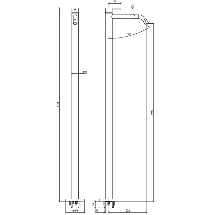 Almar Freestanding Смеситель для раковины,  напольный, цвет: оружейный металл брашированный PVD