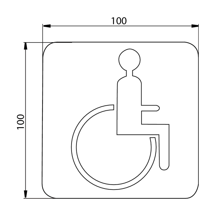 Emco System2 Дверная табличка "инвалид", подвесной, цвет: хром