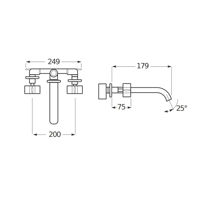 Armani Roca Baia Смеситель для раковины, встраиваемый в стену. Излив ...