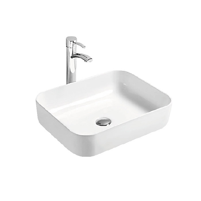 NEMO Раковина 50x40см., накладная, без отв., прямоугольная, цвет: белый глянцевый