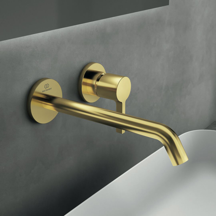 Ideal Standard Joy Смеситель для раковины, встраиваемый, излив: 22.5см., цвет: PVD Brushed Gold (Шлифованное Золото)